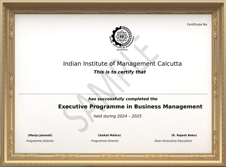 IIM Calcutta Executive Programme in Business Management